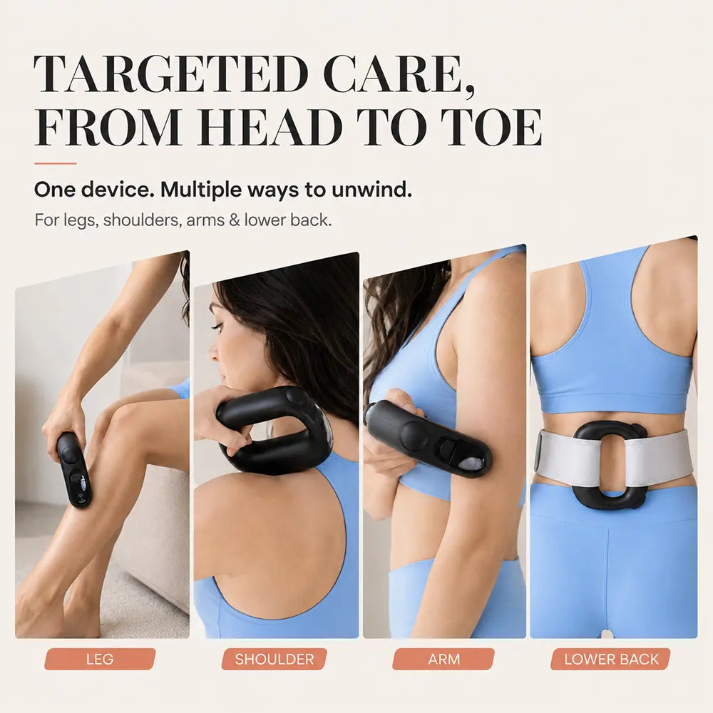 Turbo-Vibe Fascia Ring Belt – Rechargeable Hands-Free Full Body Massage Device, 6 Speed 6 Mode Mini Ab Trainer for Muscle Recovery & Deep Tissue Relief, Perfect Gifts for Boyfriend, Men, Women, Adults
