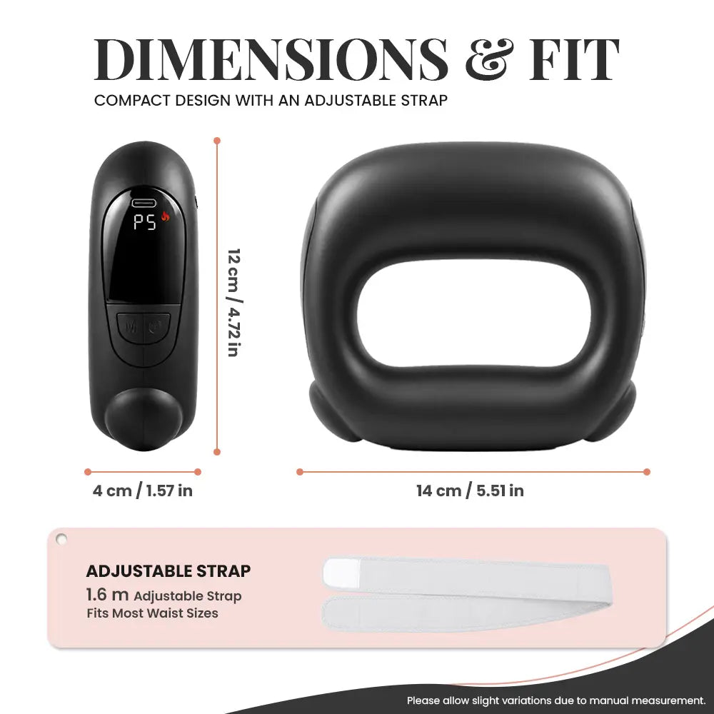 Turbo-Vibe Fascia Ring Belt – Rechargeable Hands-Free Full Body Massage Device, 6 Speed 6 Mode Mini Ab Trainer for Muscle Recovery & Deep Tissue Relief, Perfect Gifts for Boyfriend, Men, Women, Adults
